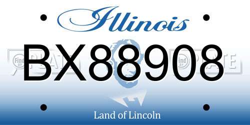 BX88908 Illinois License Plate