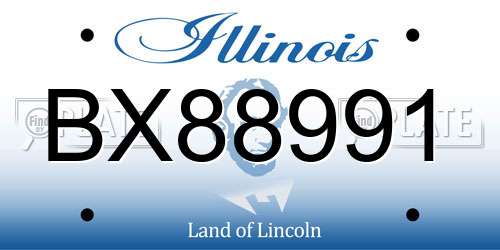 BX88991 Illinois License Plate