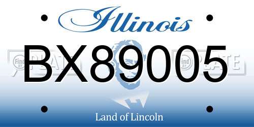 BX89005 Illinois License Plate