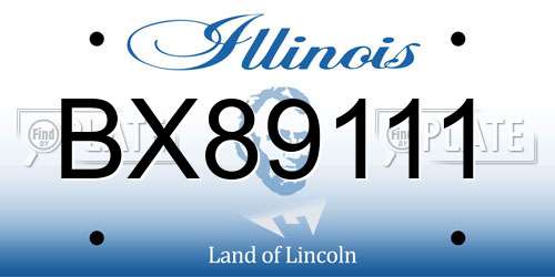 BX89111 Illinois License Plate