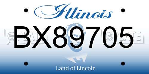 BX89705 Illinois License Plate