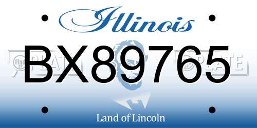 BX89765 Illinois License Plate