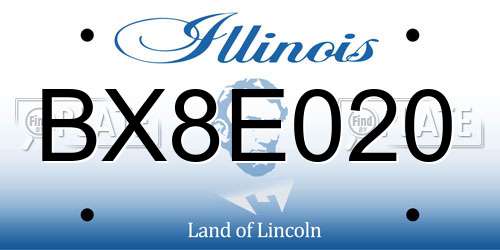 BX8E020 Illinois License Plate