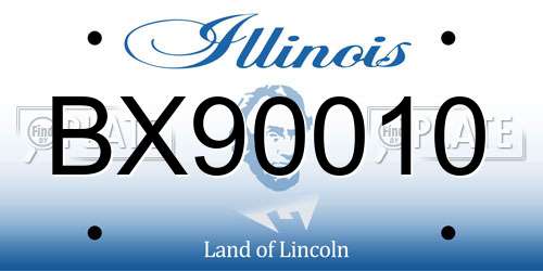 BX90010 Illinois License Plate