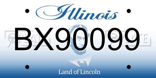 BX90099 Illinois License Plate