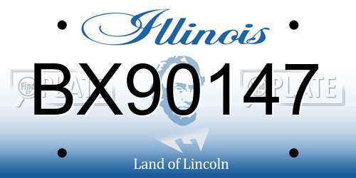 BX90147 Illinois License Plate