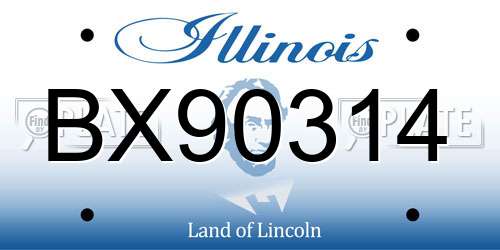 BX90314 Illinois License Plate
