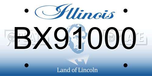 BX91000 Illinois License Plate