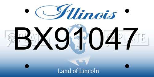 BX91047 Illinois License Plate