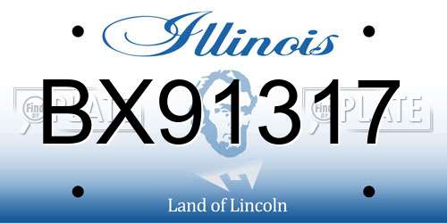 BX91317 Illinois License Plate