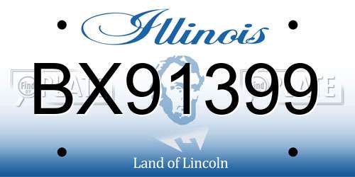 BX91399 Illinois License Plate