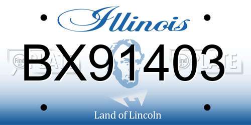 BX91403 Illinois License Plate