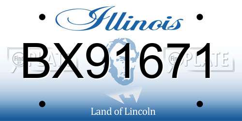 BX91671 Illinois License Plate