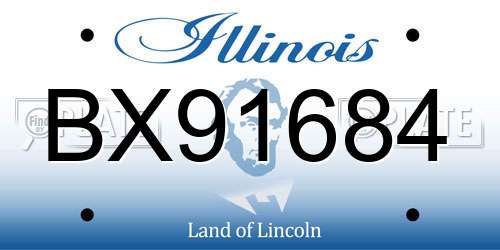 BX91684 Illinois License Plate