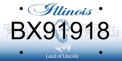 BX91918 Illinois License Plate