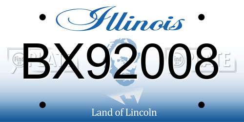 BX92008 Illinois License Plate
