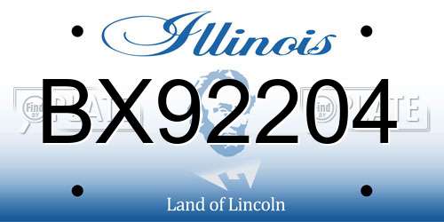 BX92204 Illinois License Plate