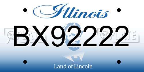 BX92222 Illinois License Plate