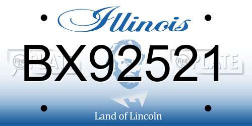 BX92521 Illinois License Plate
