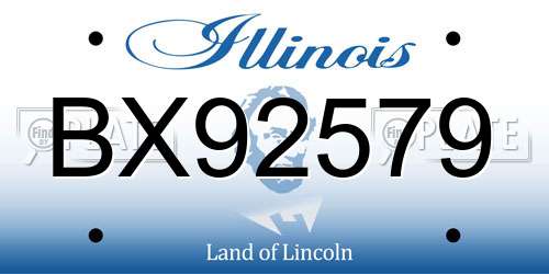 BX92579 Illinois License Plate