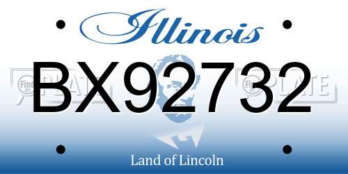 BX92732 Illinois License Plate