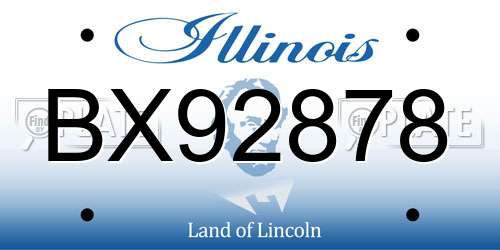 BX92878 Illinois License Plate