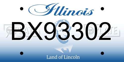 BX93302 Illinois License Plate