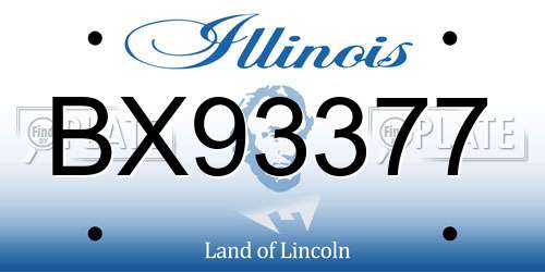 BX93377 Illinois License Plate