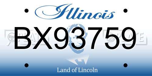 BX93759 Illinois License Plate
