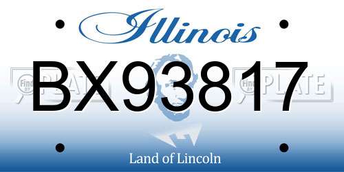 BX93817 Illinois License Plate
