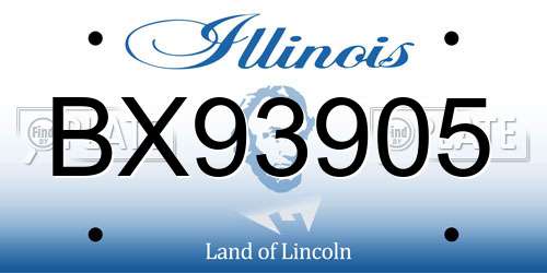 BX93905 Illinois License Plate