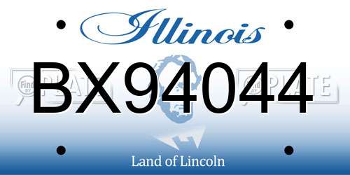 BX94044 Illinois License Plate