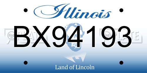 BX94193 Illinois License Plate