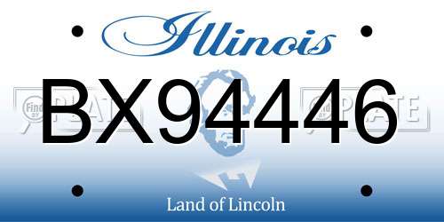 BX94446 Illinois License Plate