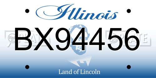 BX94456 Illinois License Plate