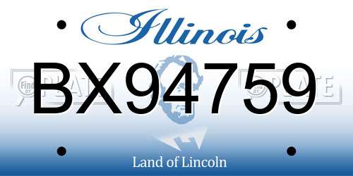 BX94759 Illinois License Plate