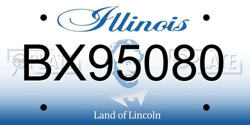 BX95080 Illinois License Plate