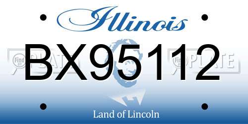 BX95112 Illinois License Plate
