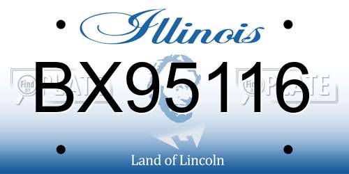BX95116 Illinois License Plate