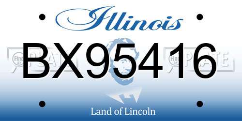 BX95416 Illinois License Plate