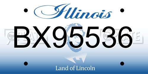 BX95536 Illinois License Plate