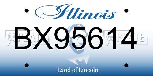 BX95614 Illinois License Plate