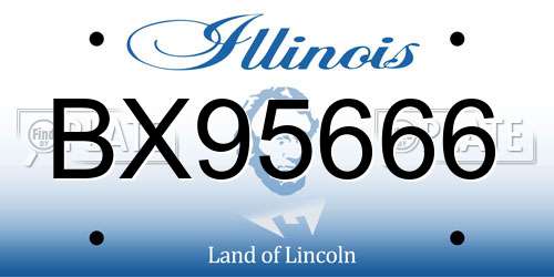BX95666 Illinois License Plate