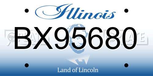 BX95680 Illinois License Plate