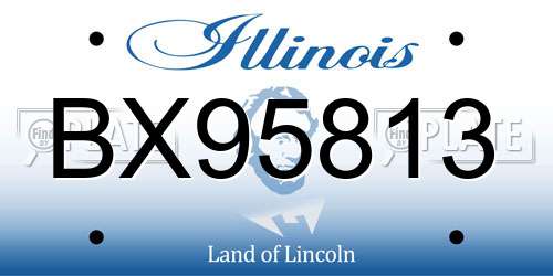 BX95813 Illinois License Plate