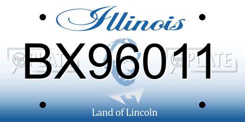 BX96011 Illinois License Plate