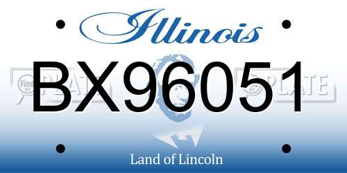 BX96051 Illinois License Plate