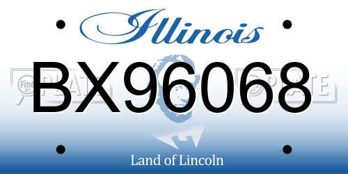 BX96068 Illinois License Plate