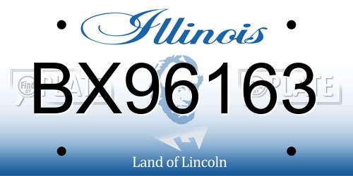 BX96163 Illinois License Plate