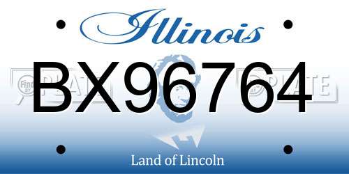 BX96764 Illinois License Plate